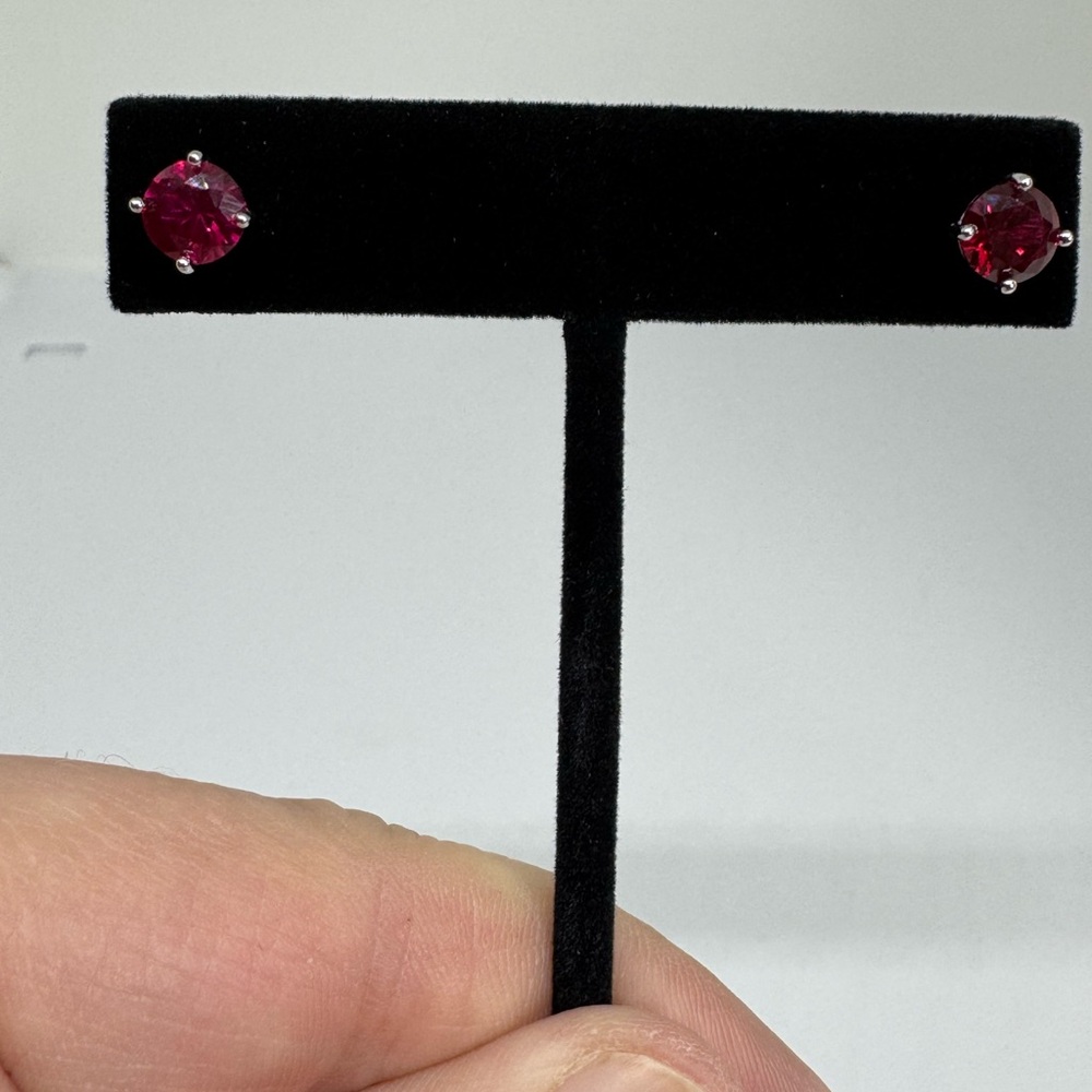 Ruby Stud Earrings - image 1